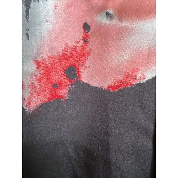 Susan Graver Size M Lined Maxi Dress Black Pink Abstract Floral Empire Waistband - Picture 10 of 14